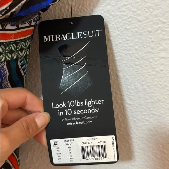 NWT Miraclesuit Multicolor Patterned One Piece - Picture 3 of 7